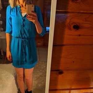 Eight Sixty blue drawstring dress